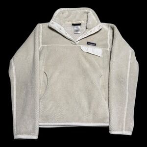Patagonia Women's Re Tool Snap T Fleece Furry Sweater Pullover Polartec Ivory XS